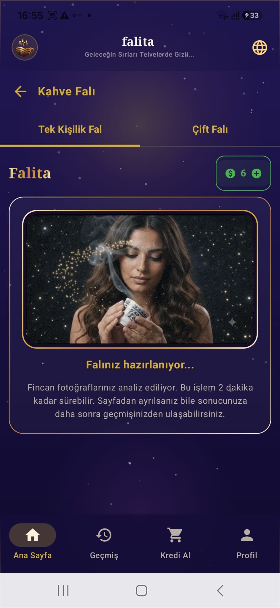 Ücretsiz yapay zeka kahve falı için fincan fotoğrafı yükleme