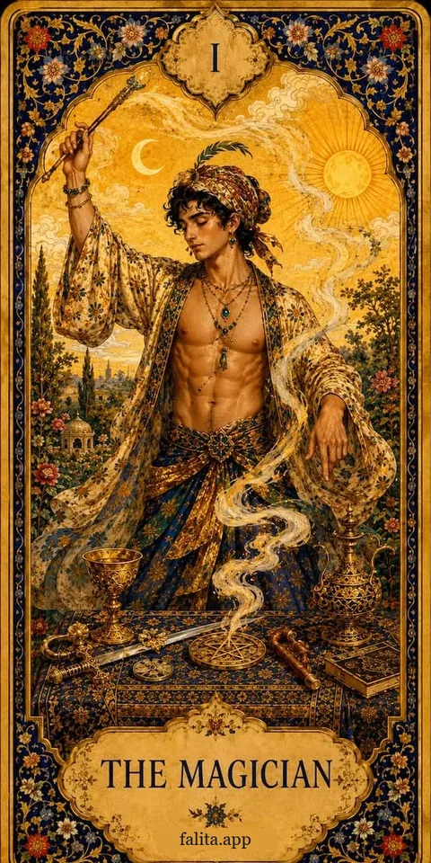 Falita AI tarot reading card meaning: جادوگر