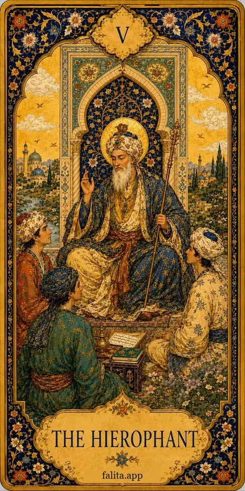Falita AI tarot reading card meaning: کاهن بزرگ (پاپ)