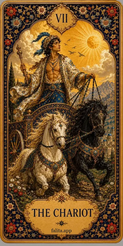 Falita AI tarot reading card meaning: ارابه