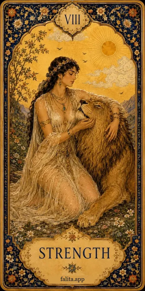 Falita AI tarot reading card meaning: قدرت
