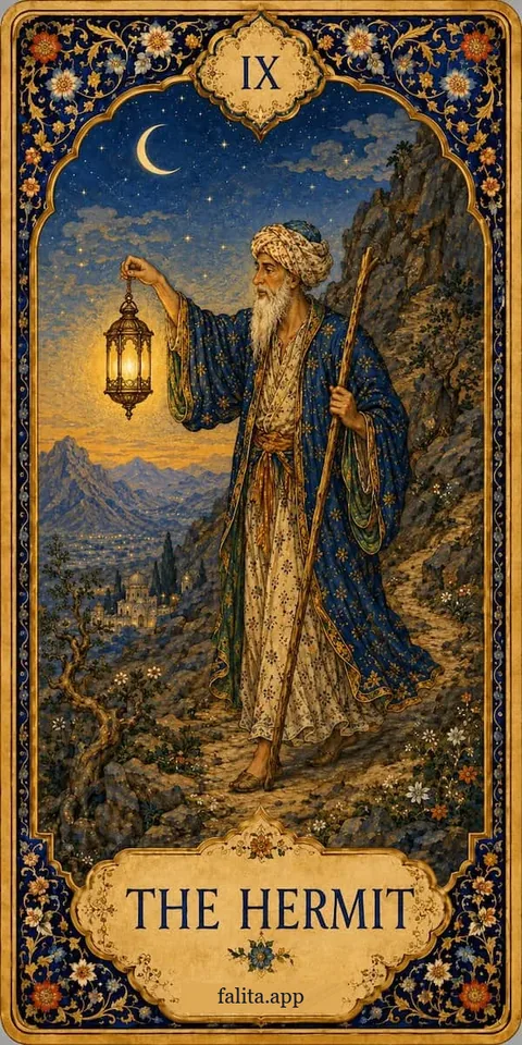 Falita AI tarot reading card meaning: درویش (زاهد)
