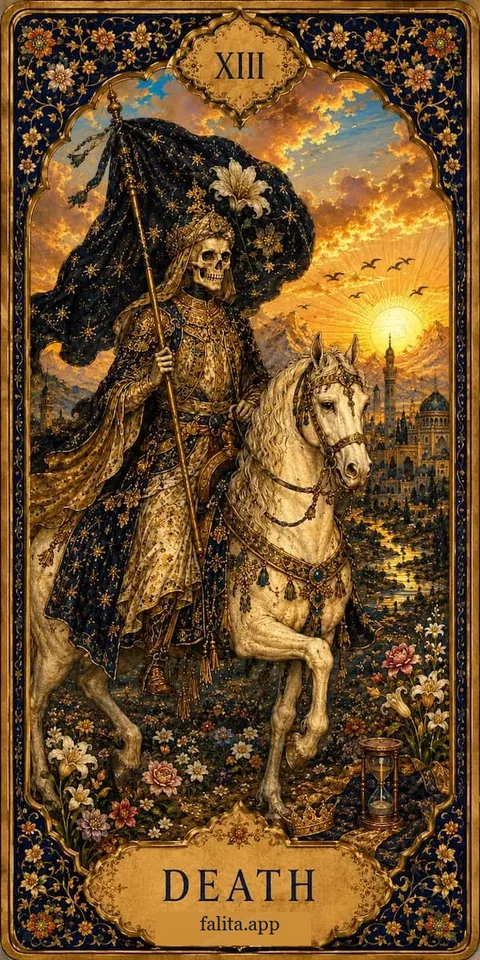 Falita AI tarot reading card meaning: مرگ