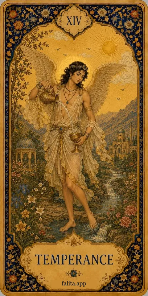 Falita AI tarot reading card meaning: اعتدال (خویشتن‌داری)
