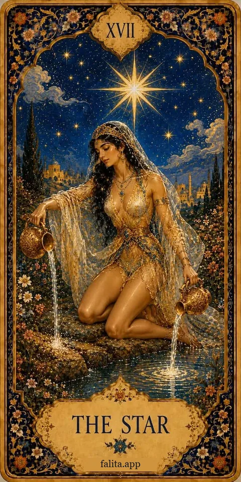 Falita AI tarot reading card meaning: ستاره