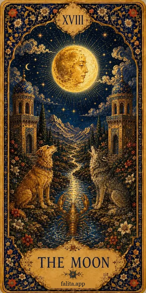 Falita AI tarot reading card meaning: ماه